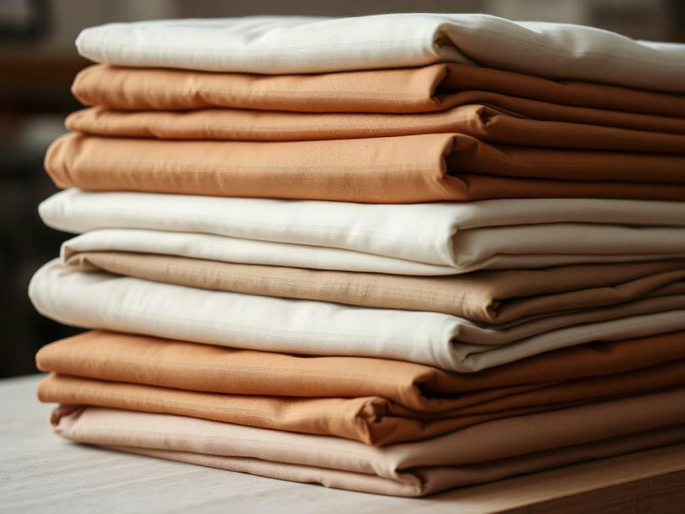 Folded textile fabrics